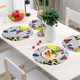 thumbnail image 6 of Abstract Doodle Art 6-Piece 15.4in Durable PVC Plate Mats, Heat-Resistant for Parties and Dining, 6 of 7