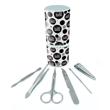 I Love My Saint Bernard Stylish Manicure Pedicure Grooming Beauty Care Travel Kit