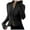 Black, variant on Cute Sweater Women Solid Double Zip Up Ribbed Knitted Stand Collar Tight Stretch Slim 2025 Fall Outfits