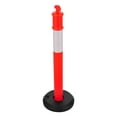 thumbnail image 4 of Durable 48-Inch Traffic Guide Posts, 3-Pack Red - Equipped with Reflective Strips and Fillable Base for Enhanced Stability at Job Sites, Parking Areas, and Events, 4 of 11