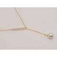 thumbnail image 2 of Pearl Pendant necklace, 18mm gold plated pewter charm, Round Pearl Necklace, 2 of 5