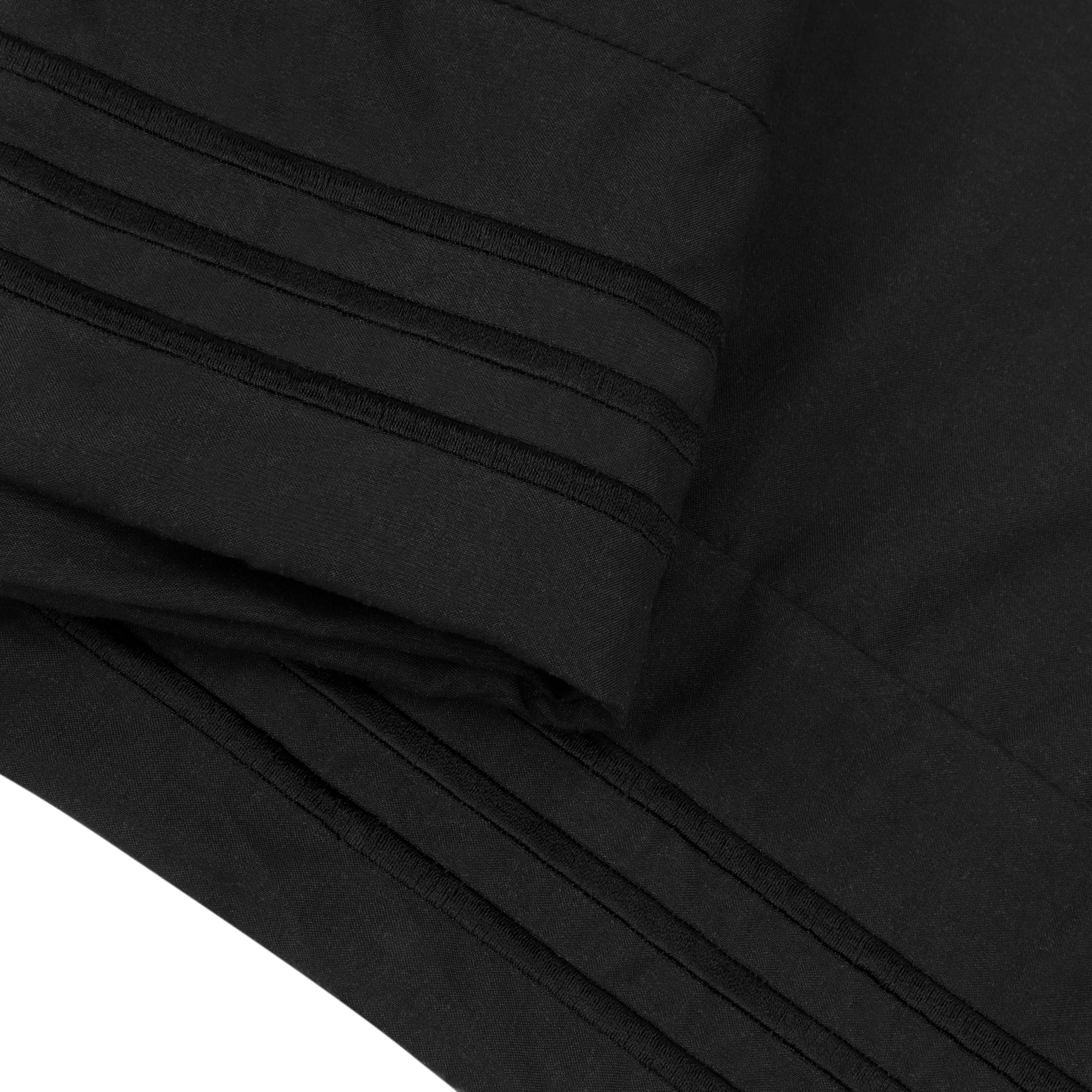 Unique Bargains Polyester Microfiber Soft With Zipper Pillowcases 2 Pcs Black Euro
