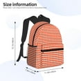 thumbnail image 4 of Lsque Orange Gingham Classic Casual Backpack - Large Capacity Water-Resistant Backpack for School, Work, Travel, and Outdoor Activities, 4 of 8