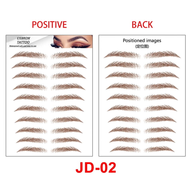 Fiudx Pegatina para Cejas 6D, Tatuajes Naturales de Color Marrón, Transformación Instantánea, Fácil Aplicación, Diseño Agradable para La Piel, Varios Estilos, Imprescindible para El Maquillaje Diario