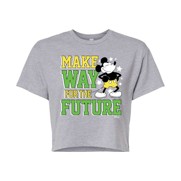 Disney - Make Way For The Future - Juniors Cropped Cotton Blend T-Shirt