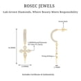 thumbnail image 5 of Rosec Jewels Lab Created Diamond Cross Earrings for Women - Vintage Style Diamond Drop Earrings - EF-VS Grade, 18K Yellow Gold, 5 of 6