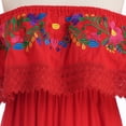 thumbnail image 3 of IBTOM CASTLE Women's Summer Floral Print Mexican Dress Off Shoulder Beach Holiday Party Long Maxi Gowns S Red, 3 of 8