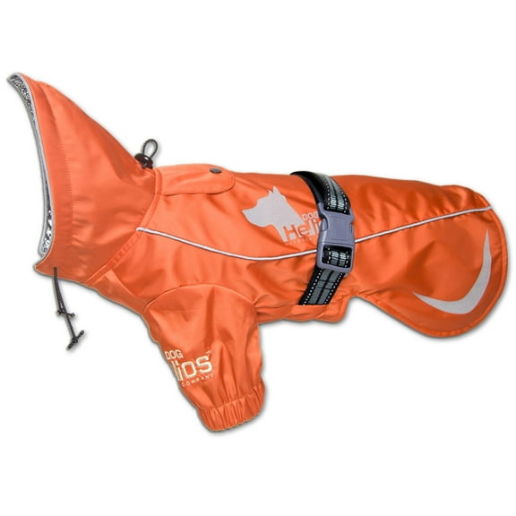 Dog Helios JKHL16ORMD Ice-Breaker Extendable Hooded Dog Coat with Heat Reflective Tech - Orange - Medium