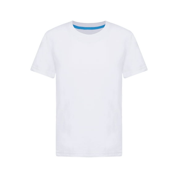 TSSOE Boys Solid Color Short Sleeve T-shirt Kids Summer Casual Crewneck Tee Tops for Outdoor Playwear White 100
