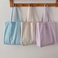 thumbnail image 2 of Simple Handbag Shoulder Bag for Bebe Letter Embroidered Canvas Bag for Camping, 2 of 5