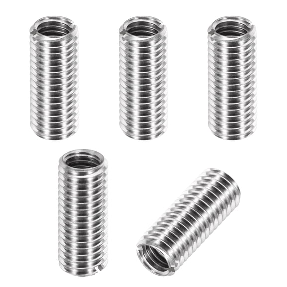 Thread Adapters Sleeve Reducing Nut, 5Pcs M10x1.5 Male to M8x1.25 Female Repairing Insert Nut Screw Reducer Conversion 303 Stainless Steel Fastener 25mm