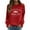 Red, variant on Otvok Womens Sexy Shirts Round Neck Long Sleeve Tops Regular Blouse