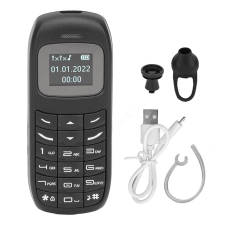 Sorven Button Phone Mini Cell Phone, Unlocked Cell Phone Dual SIM Card Dual Standby Low Radiation Music Player for Music Black