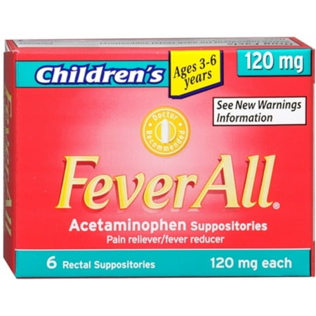FeverAll Children's 120 mg Rectal Suppositories 6 Each (Pack of 3)
