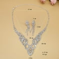thumbnail image 4 of Top-keivon Rhinestone Bridal Wedding Jewelry Set Silver Crystal Necklace Earrings Sets Formal Costume Jewelry for Women and Brides, 4 of 7