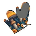 thumbnail image 5 of Hirioo Vintage Blue Leaf Mushroom for Silicone Oven Mitts for BBQ, Baking, Cooking, Set of 2, Heat Resistant 260℃, Non-Slip Kitchen Essentials, 5 of 6