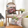 thumbnail image 4 of Dashan Easter Throw Pillow Covers 18x18 Set of 4,Spring Bunny Rabbit Flower Decorative Pillow Cases for Bedroom Sofa Couch, 4 of 6