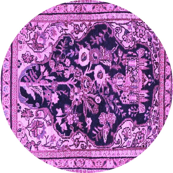 Ahgly Company Indoor Round Persian Purple Traditional Area Rugs, 8' Round