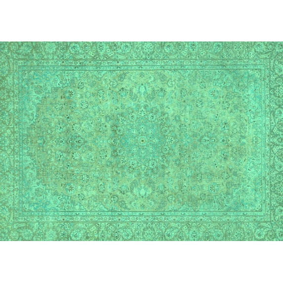 Ahgly Company Indoor Rectangle Abstract Turquoise Blue Modern Area Rugs, 8' x 12'