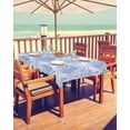 thumbnail image 2 of nqOlkjepod Blue Boho Floral Outdoor Tablecloth with Umbrella Hole & Zipper, Vintage Ethnic Tribe Abstract Art Rectangle Table Cover 60x102 Inch, Dining Waterproof Table Cloth Protector for Patio, 2 of 7