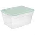 thumbnail image 6 of Sterilite 8 Pk Storage Tote Container, 56 Qt, Clear, Mindful Mint Lid, 6 of 7