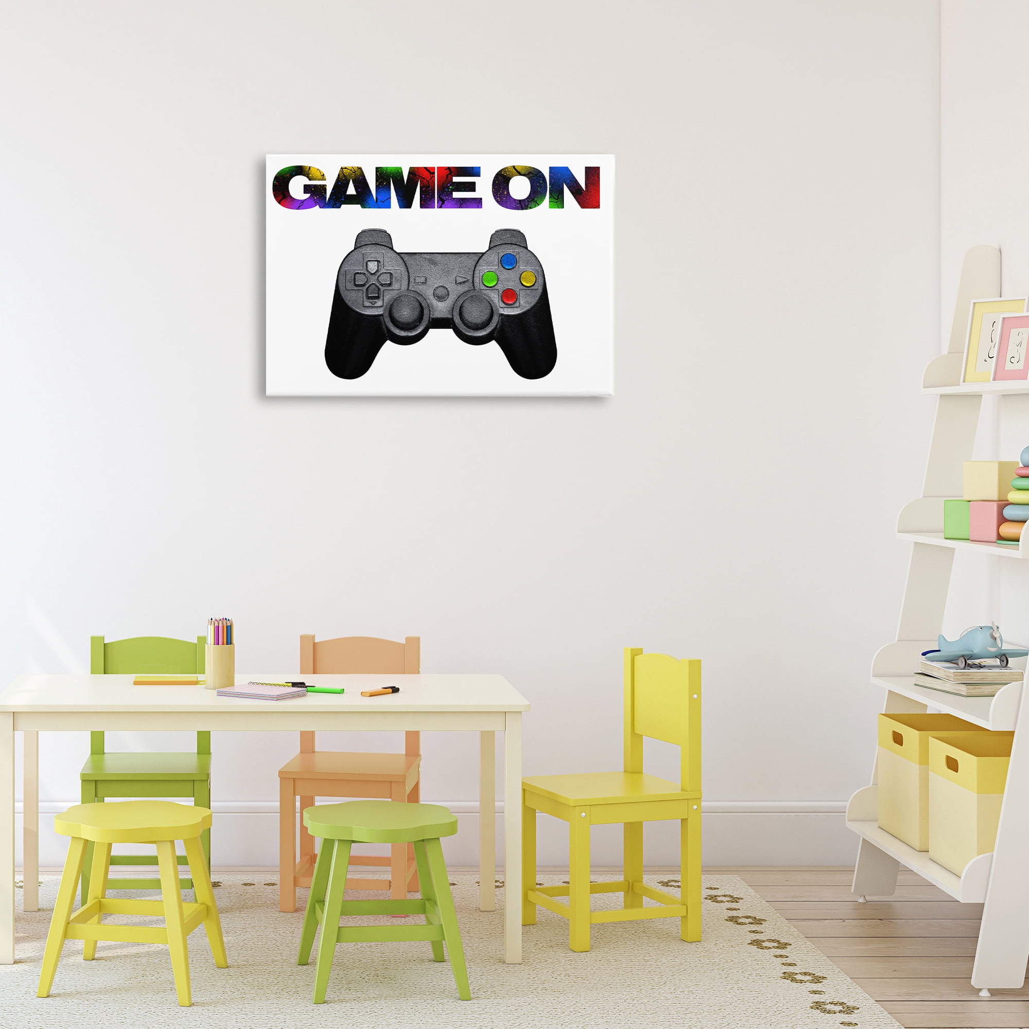 Stupell Industries Controller Game On Splatter Canvas Wall Art, design by Marcus Prime