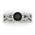thumbnail image 2 of Clara Pucci 18K White Gold Round Cut 1Ct Natural Onyx Engagement Ring + Matching Band - Luxury Box Included, 2 of 7