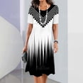 thumbnail image 2 of Vestidos de moda a rayas para mujer, vestidos sencillos con estampado de manga corta, vestido elegante negro largo para mujer, jersey 2024, 2 of 2