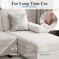 thumbnail image 6 of Walsunny U-Shaped Sectional Sofa Couch, 4 Seat U Shaped Oversized Clearance Sofa Set with Double Chaise for Living Room, White, 6 of 9