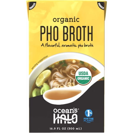 Ocean's Halo, Organic Pho Broth, Vegan, Shelf-Stable, Heat and Serve, 16.9 oz.