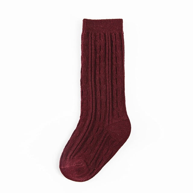 ITFABS Kids Knitting Socks Spring Summer Sports Over-Knee Solid Color Wear
