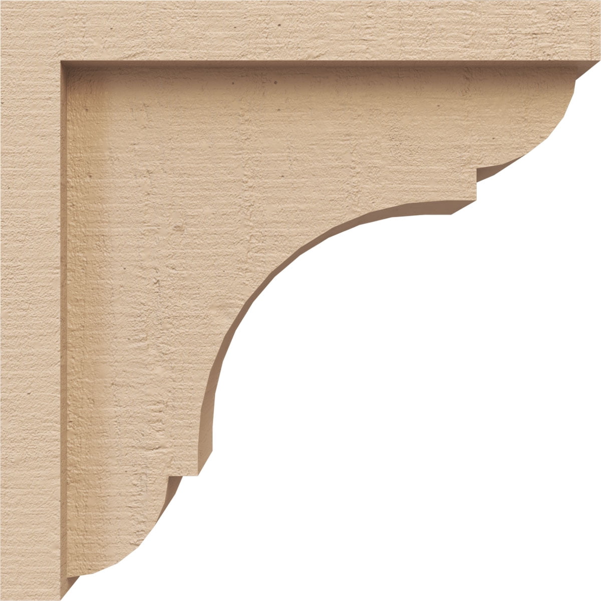 4"W x 8"D x 8"H Classic Bryant Rough Cedar Woodgrain TimberThane Corbel, Primed Tan