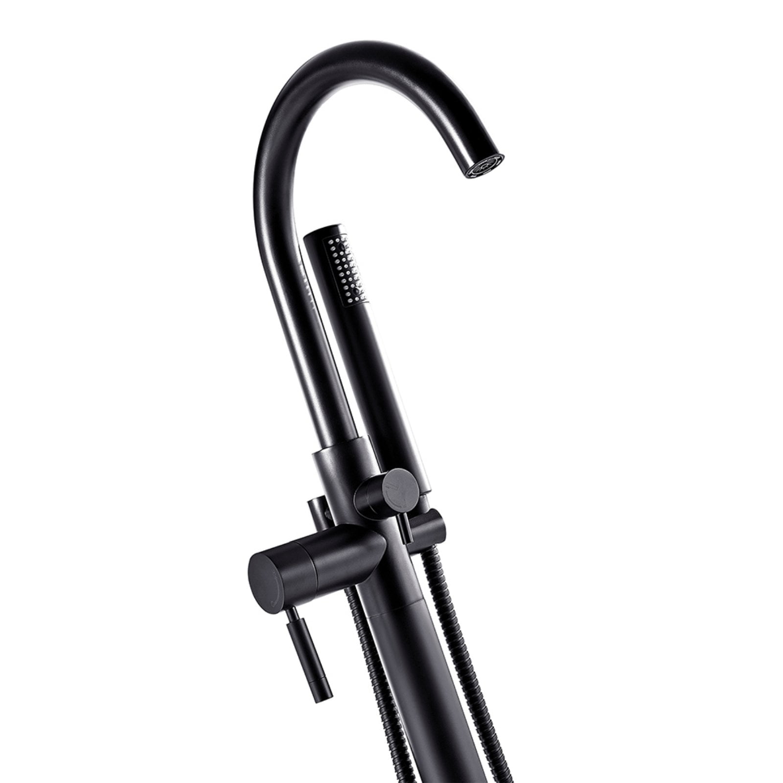 Ove Decors Athena Single-Handle Floor-Mounted Roman Tub Faucet with Hand Shower in Matte Black