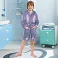 thumbnail image 5 of FORMRS Niños Bathrobe Unisex Hooded Robe Soft Plush Pajamas Sleepwear, Size 7-9T, Purple Forest, 5 of 7