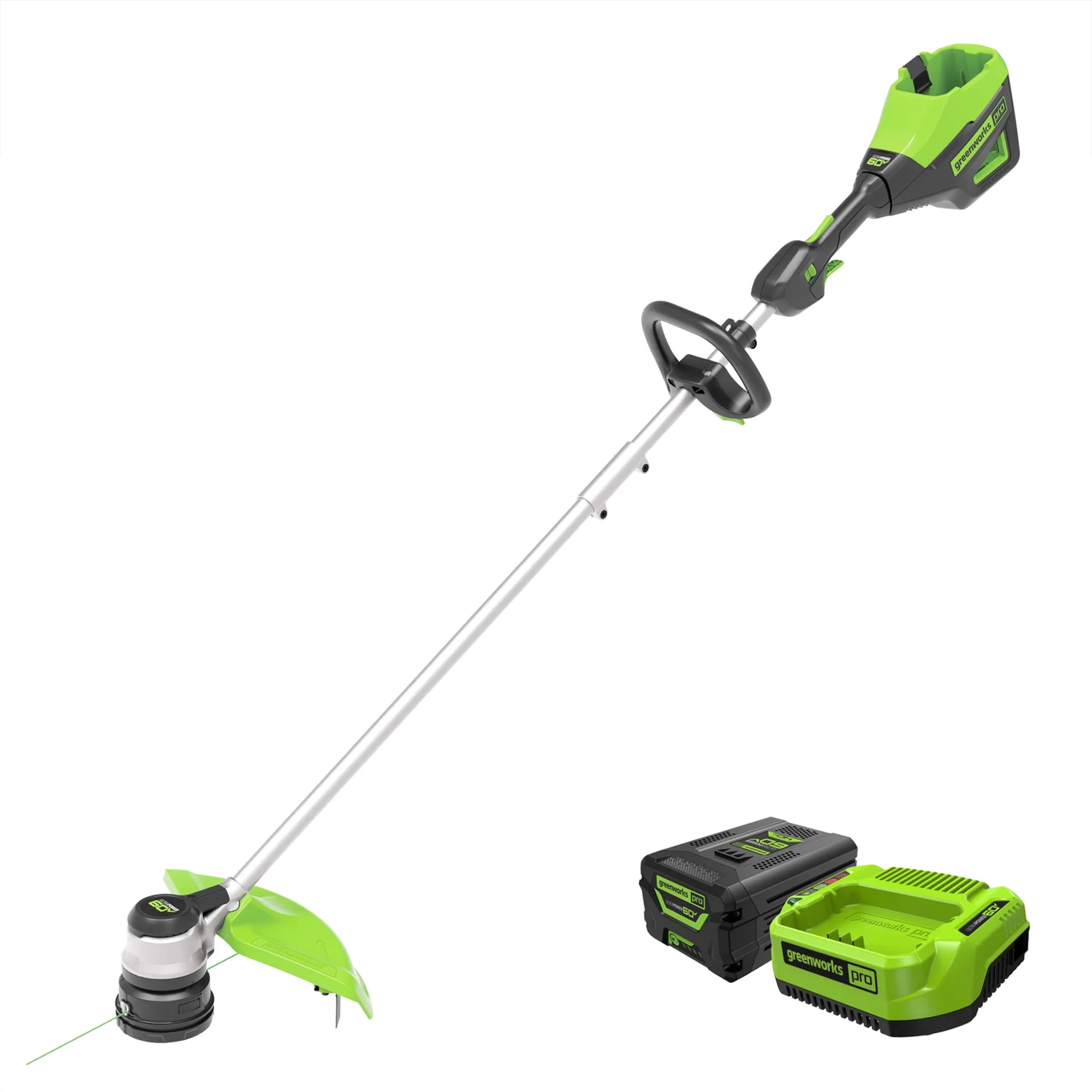 Greenworks 60V 16" Cordless Brushless String Trimmer Edger with 2.5 Ah Battery and Charger 2122802