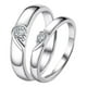 thumbnail image 1 of Anillos de Promesa Plata Fina 925 Corazon Parejas Compromiso, 1 of 5