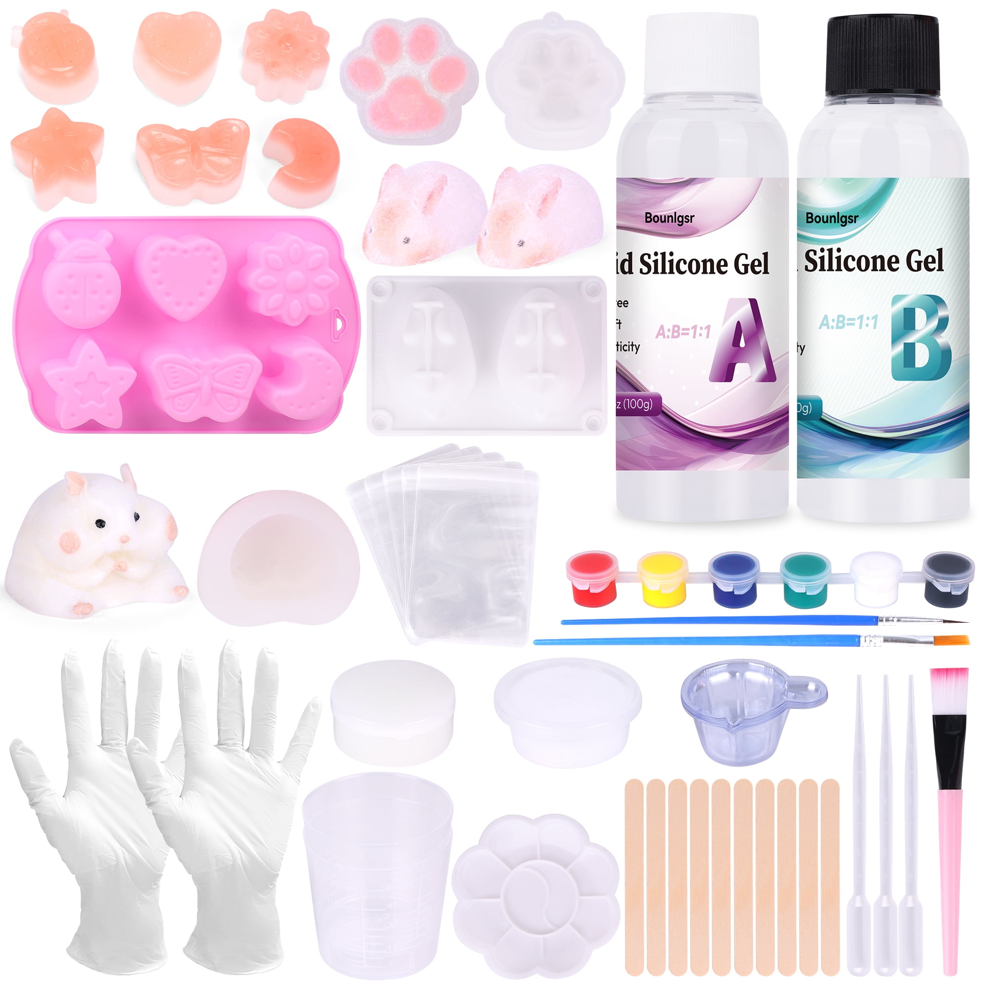 Taba Squishy Kit,Rubber Squishy Kit with Guided, Bubble Free and Faster Fully Cures for Cat Paw Casting, Stress Relief Hamster Molding, Decompression Gift