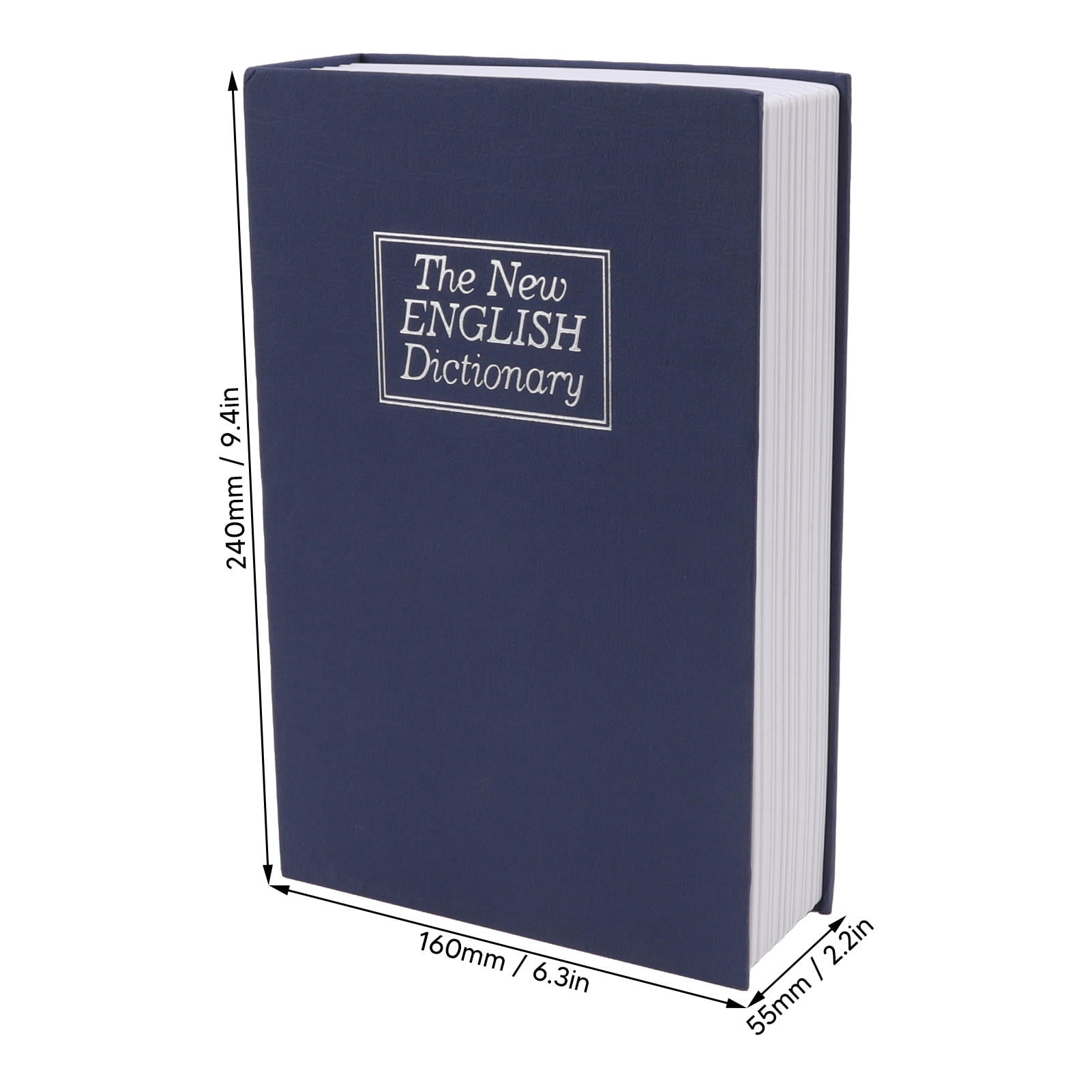 LAZIOEGR Diversion Book Safe with Key Lock, Simulation Dictionary Secret Storing Box for Cash, Portable Hidden Security Cashbox for Home Office Shelf Travel Organization, Blue