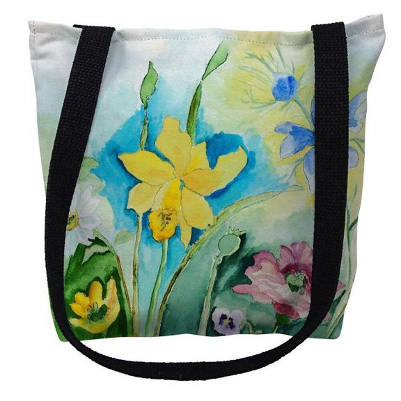 Betsy Drake TY194M 16 x 16 in. Florals Tote Bag - Medium