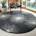 thumbnail image 3 of SAFAVIEH Soho Fiesta Geometric Area Rug, Charcoal/Ivory, 6' x 6' Round, 3 of 9