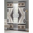 thumbnail image 4 of Brown Beige Boho Sheer Curtains 84 Inch Length 2 Panels Set, Abstract Southwestern Ethnic Geometric Voile Window Treatment Rod Pocket Curtains Sheers Drapes for Bedroom/Living Room/Kitchen 52"x84"x2, 4 of 7