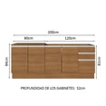 thumbnail image 3 of Kit con 2 Muebles de Cocina Madesa Glamy 4 Puertas y 3 Cajones (Sin Tablero Ni Tarja) Marrón, 3 of 10