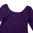 thumbnail image 5 of Runhomal Kids Girls Long Sleeves Round Neck Plain Ballet Dance Leotard Gymnastics Exercise Yoga Purple 6, 5 of 7