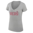 thumbnail image 2 of Women's G-III 4Her by Carl Banks  Gray Cincinnati Reds Dot Print V-Neck Fitted T-Shirt, 2 of 3