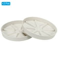 thumbnail image 3 of Uxcell Plant Saucers Tray, 2Pcs Durable Plastic Round Flower Pot Drip Tray, White 7.5 Inch, 3 of 5