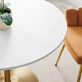 thumbnail image 7 of Modway Amuse 40" Round Mid-Century Modern Pedestal Dining Table in Gold White, 7 of 7