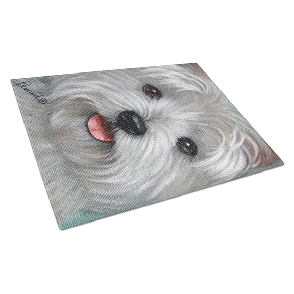 Carolines Treasures PPP3212LCB Westie Kissable Face Glass Cutting Board Large, 12H x 16W, multicolor