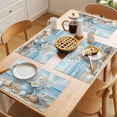 thumbnail image 5 of Coastal Flowers Placemats Set of 8 Blue Ocean Starfish Shell Beach Scenery Place Mats Indoor Wipeable Table Mats Washable Cloth Dining Table Placemats for Kitchen Holiday Party Home Decor 13x19 Inch, 5 of 9
