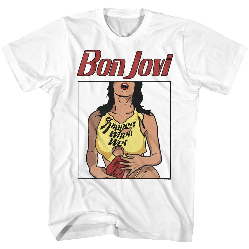 Slippery When Wet BON JOVI T  SHIRT S-M-L-XL-2XL Brand New Official T Shirt