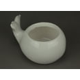 thumbnail image 2 of White Ceramic Coastal Decor Pudgy Whale Planter, 2 of 3